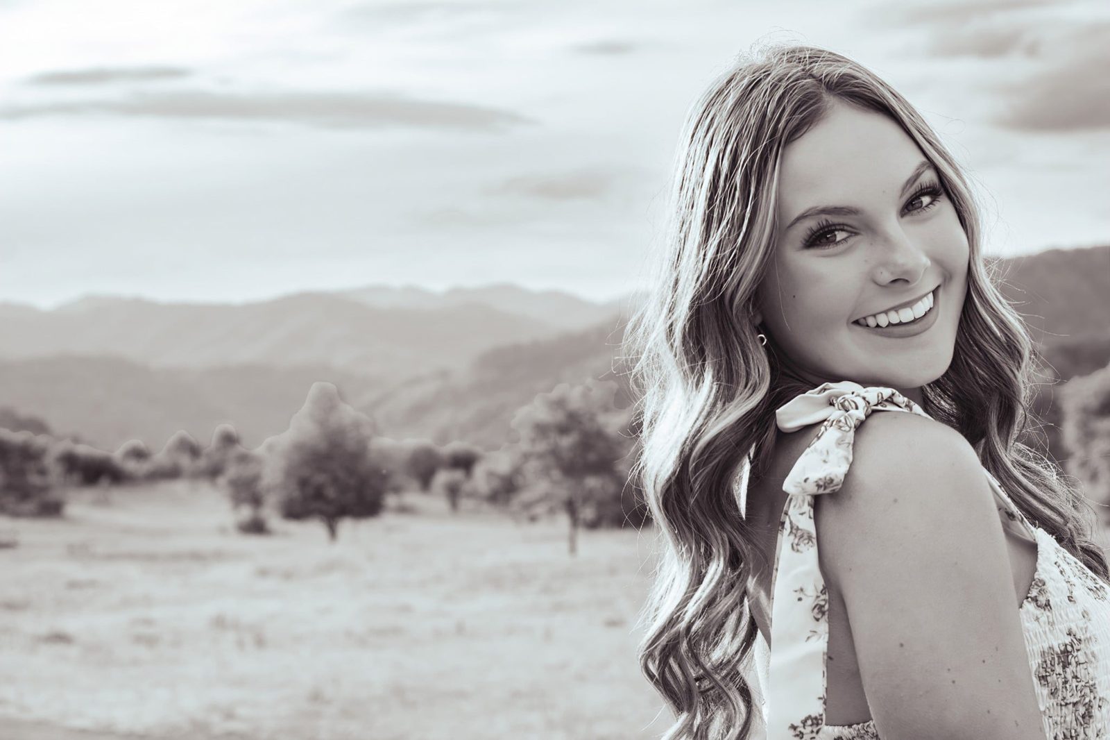 Timeless black-and-white senior portrait